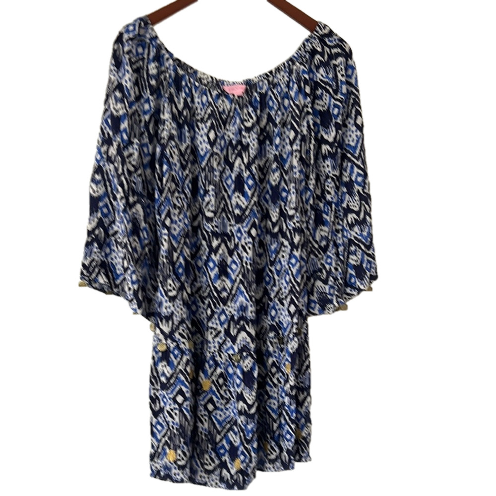 Lilly Pulitzer Blue and White Midi Dress